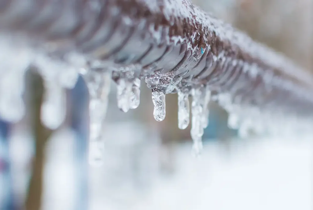 frozen pipe in winter